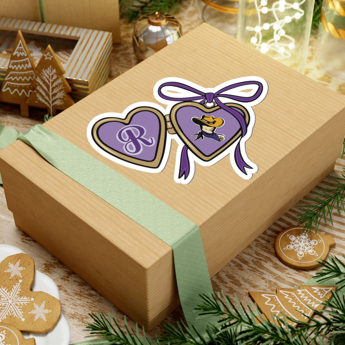 Mascot Locket Stickers - Team Colors Decals for Laptops, Water Bottles, Binders