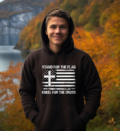Stand for the Flag, Kneel for the Cross Hoodie