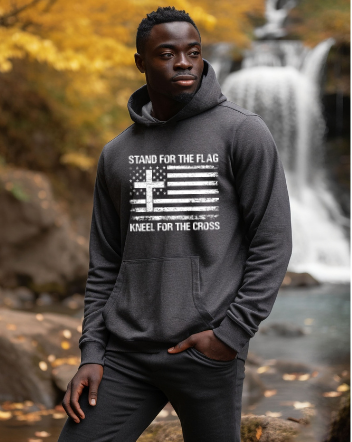 Stand for the Flag, Kneel for the Cross Hoodie