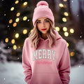 Merry Christmas Hoodie in Pink and Light Green